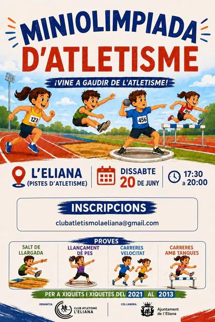 L'Eliana acoge la Miniolimpiada de atletismo para niños y niñas de 3 a 13 años