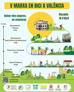🚴 L’Eliana se suma a la V Marxa en Bici a València para reivindicar vías seguras