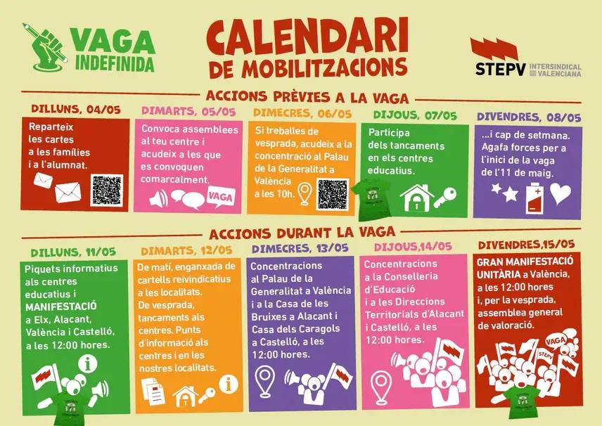 📚 La huelga indefinida en la enseñanza pública arrancará este lunes en la Comunitat Valenciana