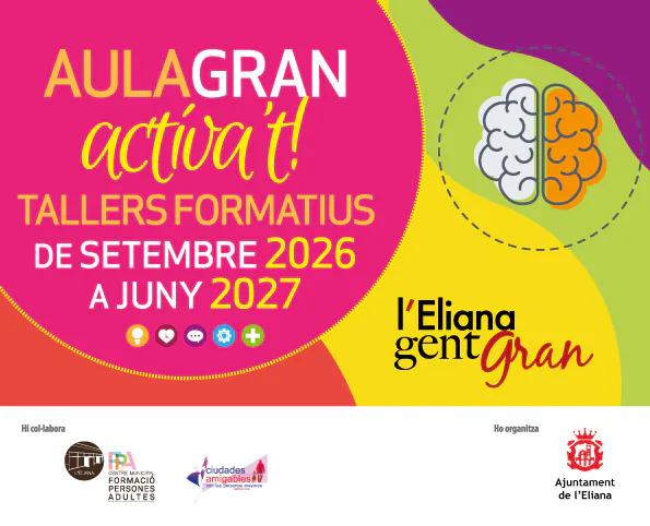 Aula Gran Actíva’t inicia su programación 2026/2027 con una amplia oferta de talleres formativos